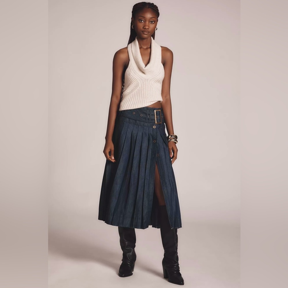 Anthropologie’s Pilcro Denim Pleated Skirt